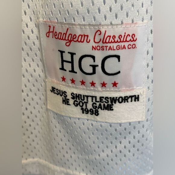 Jesus Shuttlesworth #34 He Got Game White Jersey - XS Unisex - Headgear Classics - Picture 8 of 8